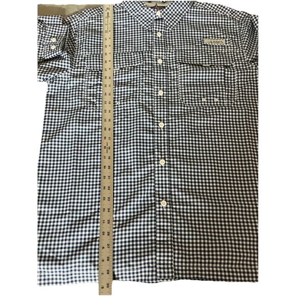 Habit Blue Check Mens Shirt Sz Medium Long Sleeve 40 + Solar Factor NWOT - Picture 5 of 7